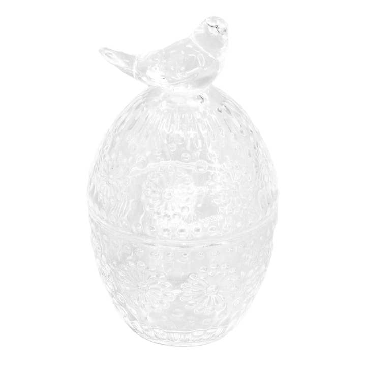 Clear Glass Egg with Bird for wholesale by WT Collection