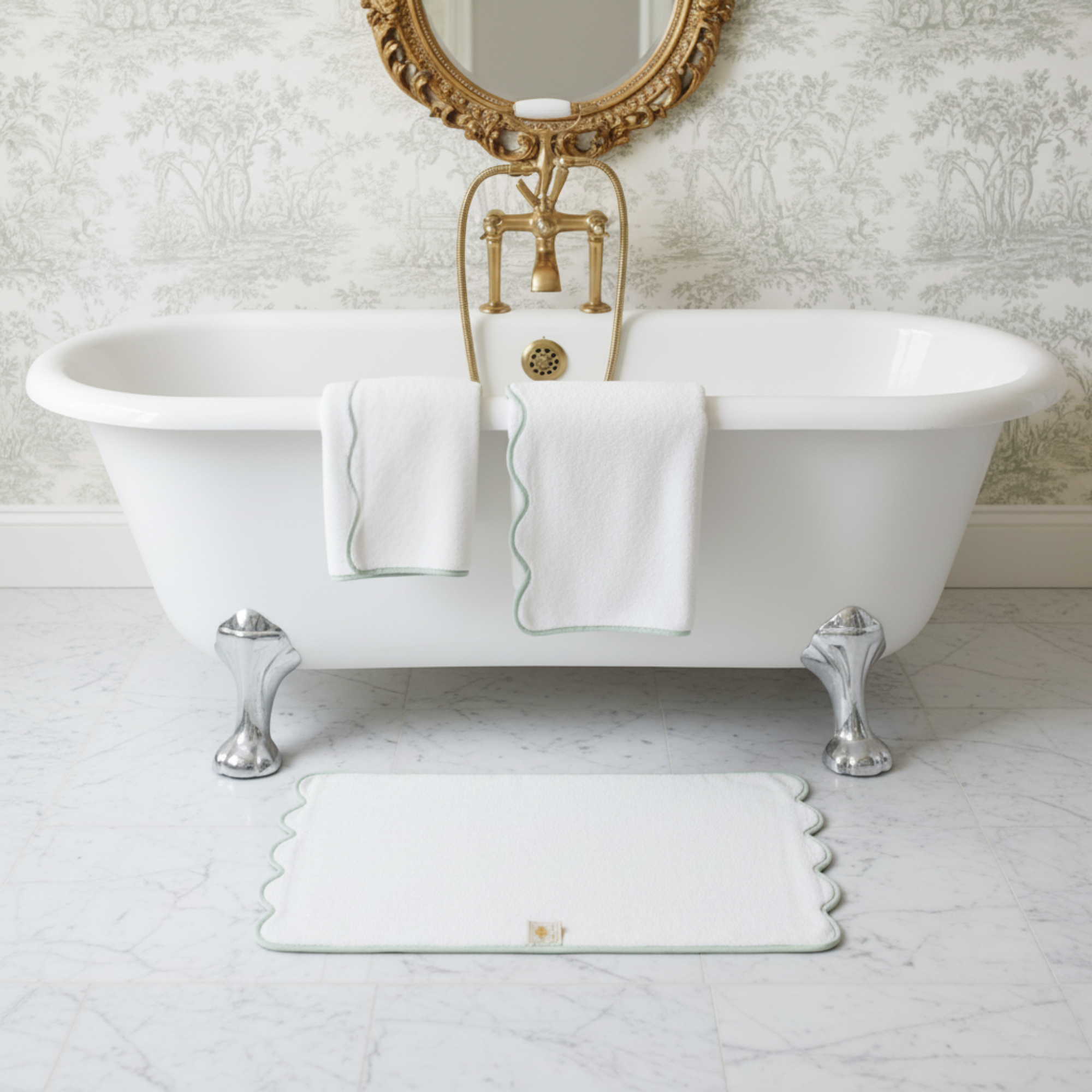 Lotus Linen – wholesale Badrumsmatta – Lyxig badrumsmatta i bomull med kammusselkanter82