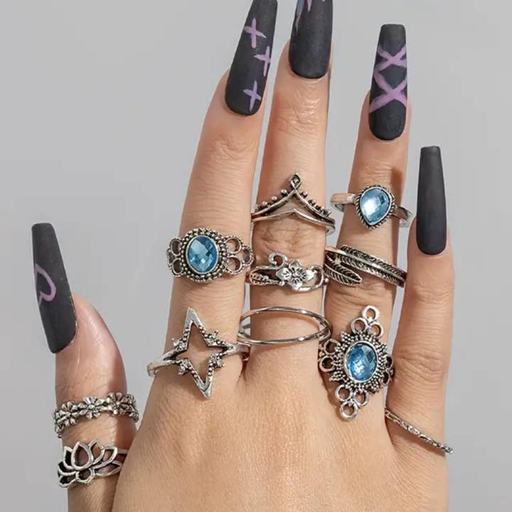 Celestial Avenue - Wholesale Cocktail/Statement Ring - BULK | Fashion Boho Mystical Rings in Silver | Set of 30