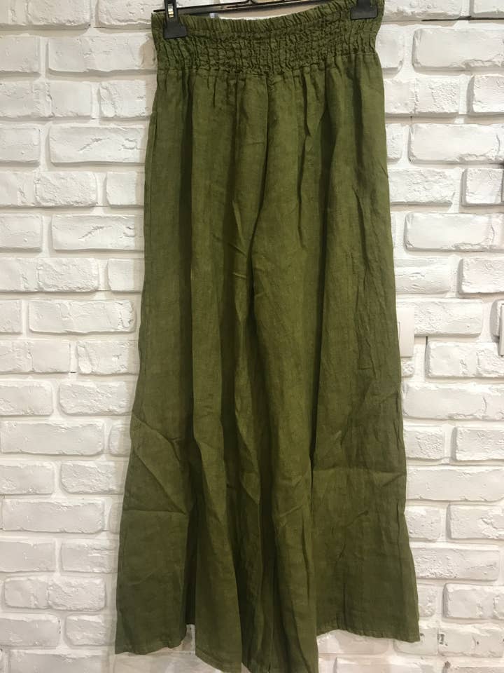 la maison des fibres naturelles - Wholesale Pants - Women's - Flared linen trousers 66031 100%LINEN