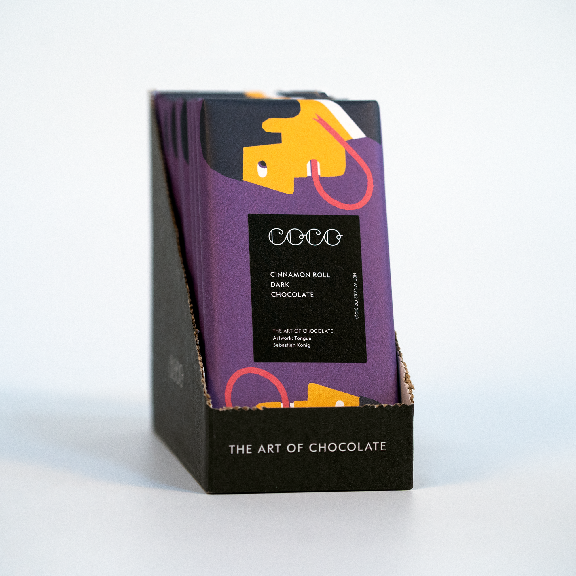 COCO Chocolatier [No duties when shipping to US!] - Vente Barre chocolatée - Tablette de chocolat noir rouleau à la cannelle 80 g (lot de 12)2
