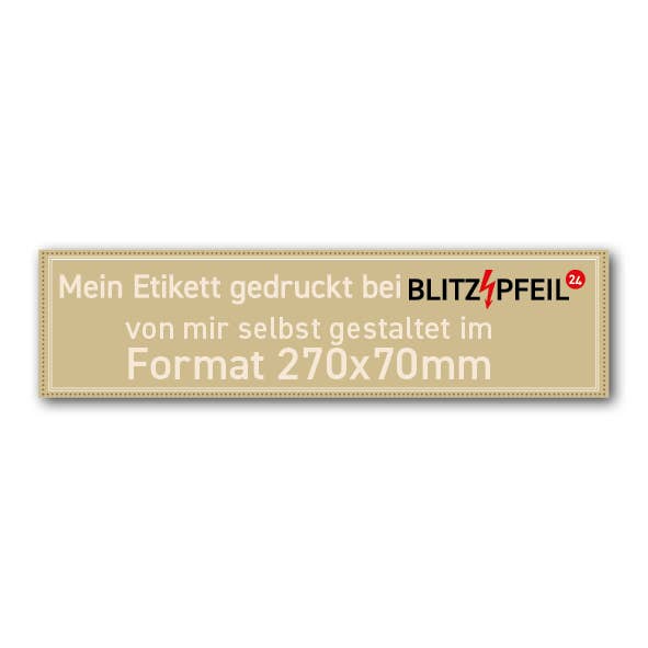 Rectangle 270mm x 70mm for wholesale by Blitzpfeil24 by Jahn Industrieschilder/Etiketten GmbH