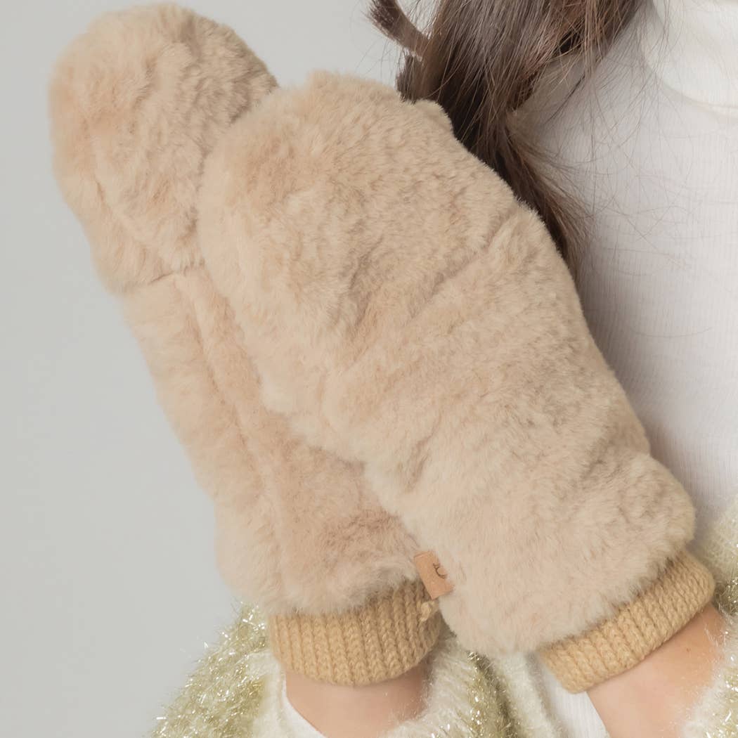Fashion City - Wholesale Mittens - Women's - Solid Faux Fur Mittens12