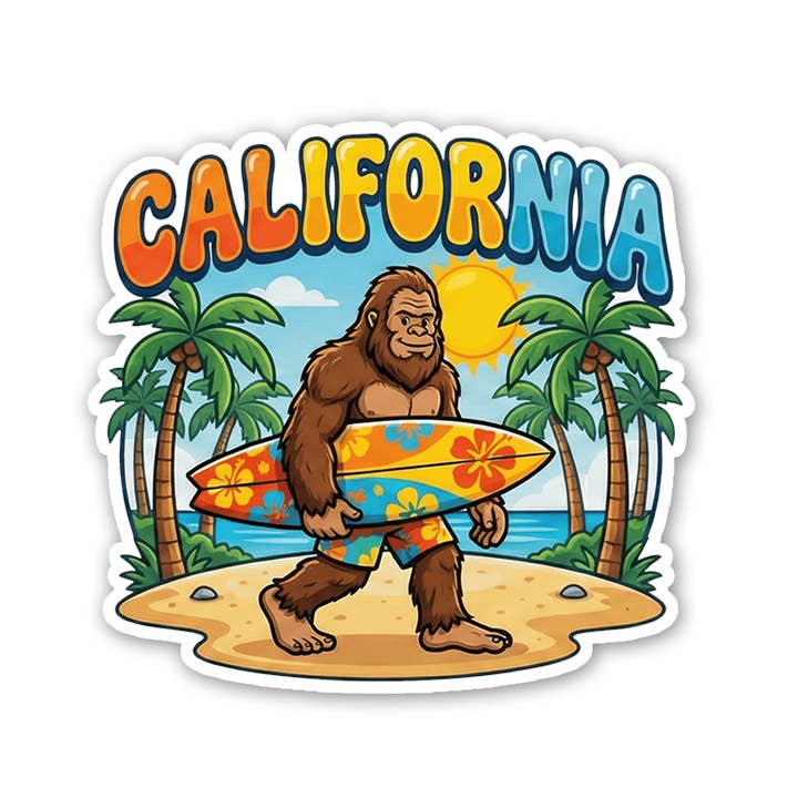 Bigfoot - California Surf sticker for wholesale by Sticker Atlas