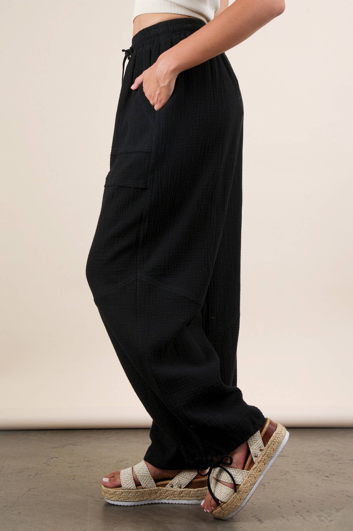 VERY J - Vendita all'ingrosso Pantalone - Donna - NP70803-Pantaloni a Gamba Larga in Garza Solida14