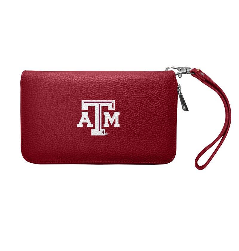 Little Earth Productions - Wholesale Wallet - Women's - NCAA Texas A&M Aggies Pebble Zip Organizer Wallet