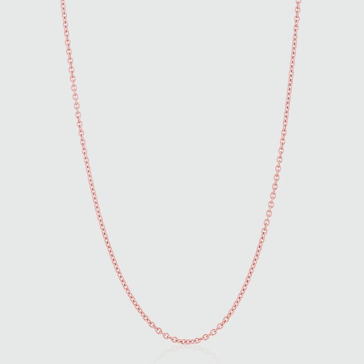 Auree Jewellery – wholesale Link & chain necklace – Paddington 9ct Rose Gold Medium Trace Chain