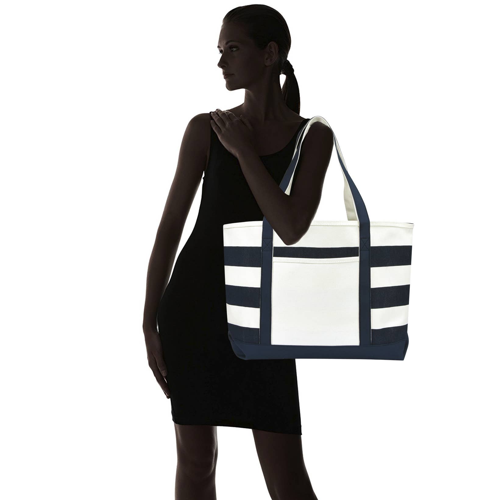 Dalix - Wholesale Tote bag – Women's - Dalix 23" Premium Striped Tote Bag15