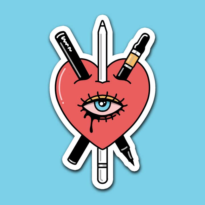 Tre af sværd klistermærke for engroshandel hos Kate Leth