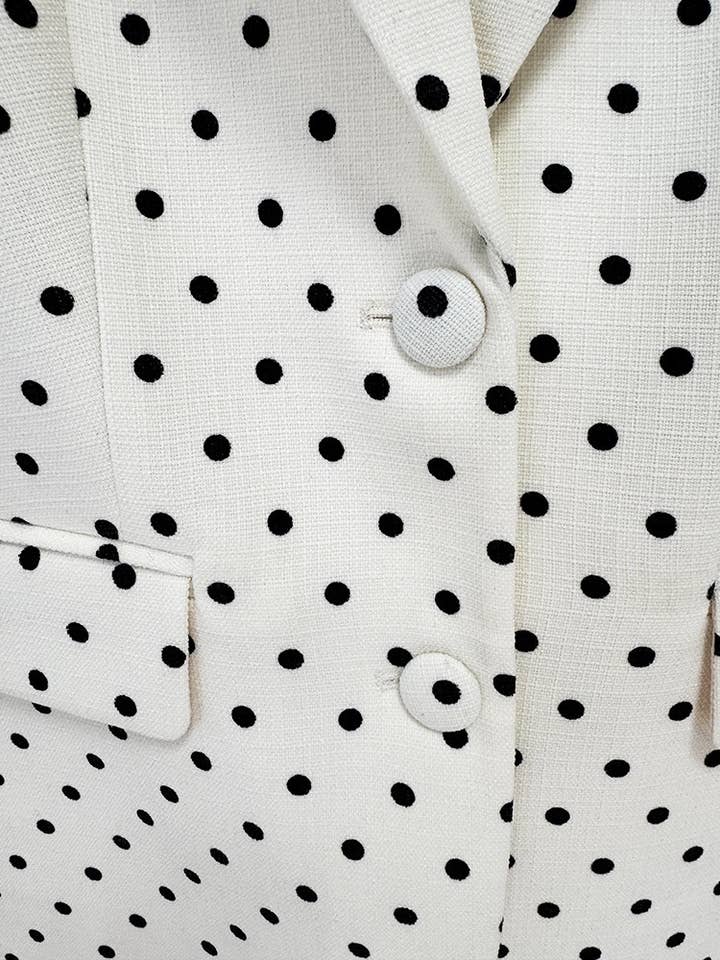 Productseeker - Wholesale Suit Set - Women's - SET71Y Elegant Polka Dot Suit Set with Bow-Decorated Jacket4