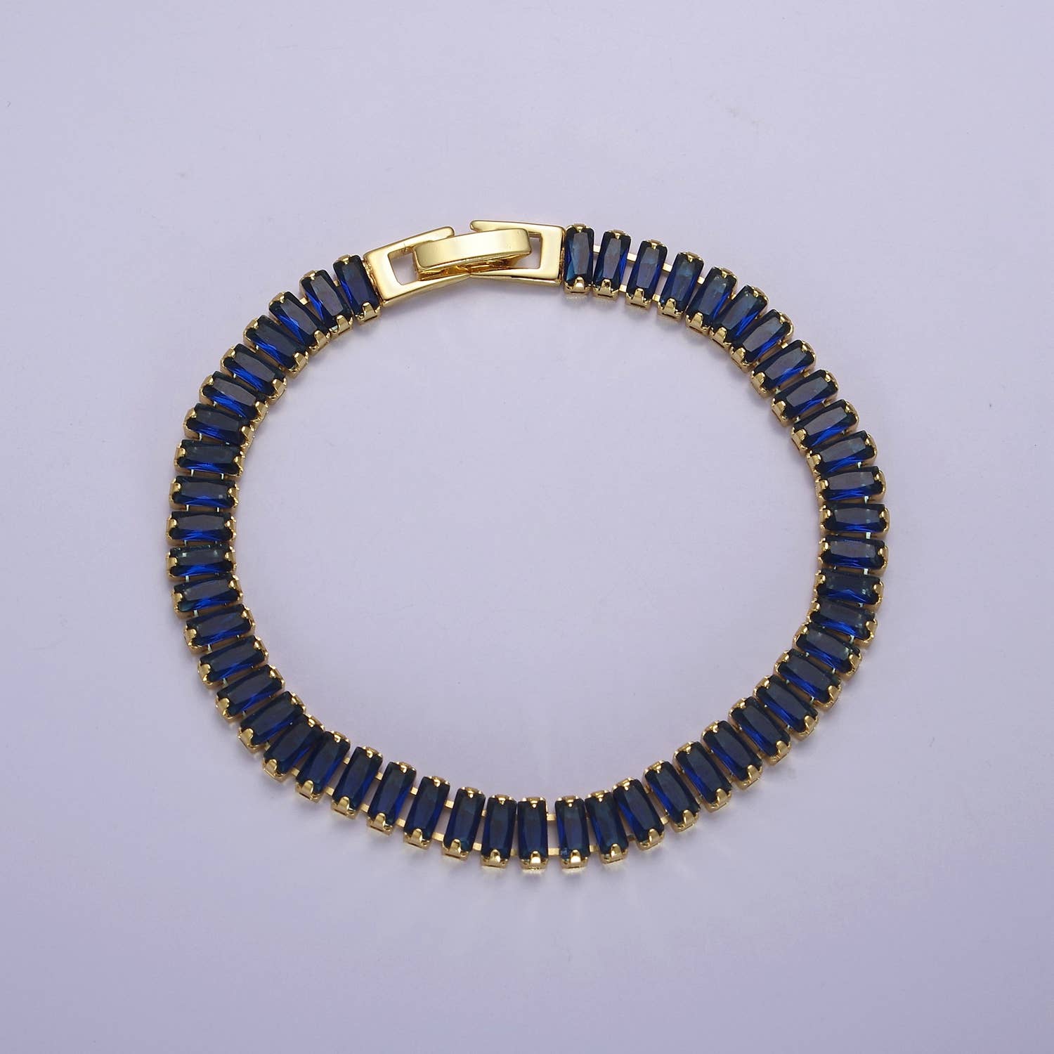 Aim Eternal - Wholesale Tennis Bracelet - Dainty Gold Baguette Tennis Bracelet Colorful CZ Stone12