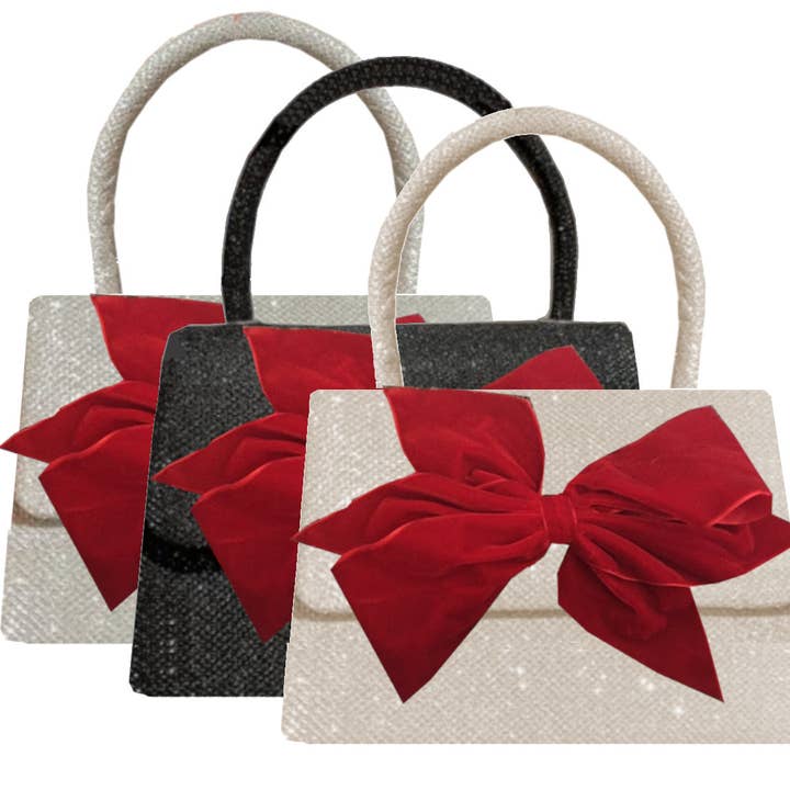 Sparkle Purse - with Red Velvet Bow for wholesale by Peachy Pendants