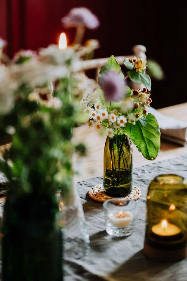 Old Green – wholesale Vase – Recycled Olive Green Glass 'Piccolo' Flower Bud Vase2