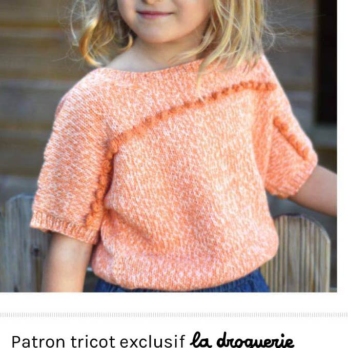 Strikkemønster til børnet-shirt "Le Pouliguen" for engroshandel hos LA DROGUERIE