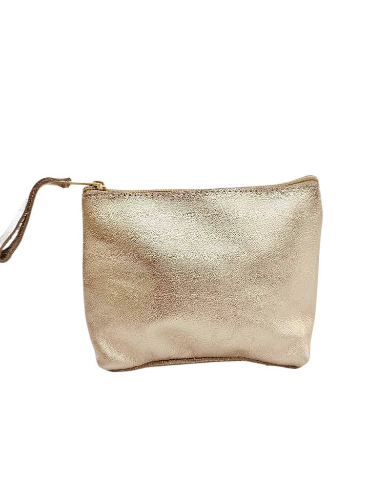 ReLeather Schminktasche - Gold für den Großhandel von MBH Leather