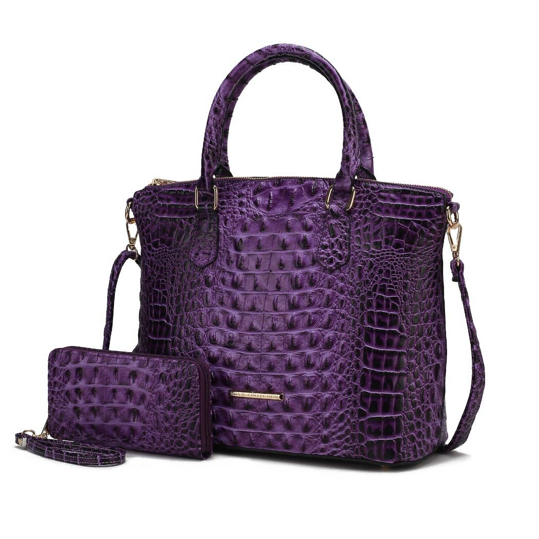 MKF Collection - Wholesale Tote Bag - Women's - MKF Collection Liora Croc Embossed Tote and Set Handbag.10