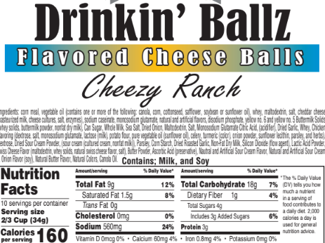 Sweet G's Bakery - Drinkin’ Pretzels™ - Wholesale Puffed Snack - Cheezy Ranch Flavored Cheese Balls (30 - 4.5oz Bags)2