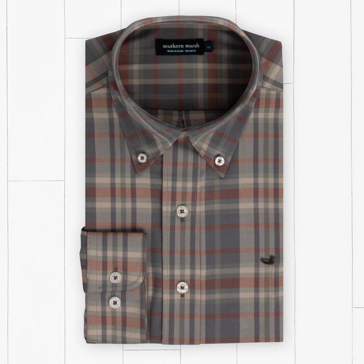 Blanco Plaid Dress Shirt for wholesale by Southern Marsh
