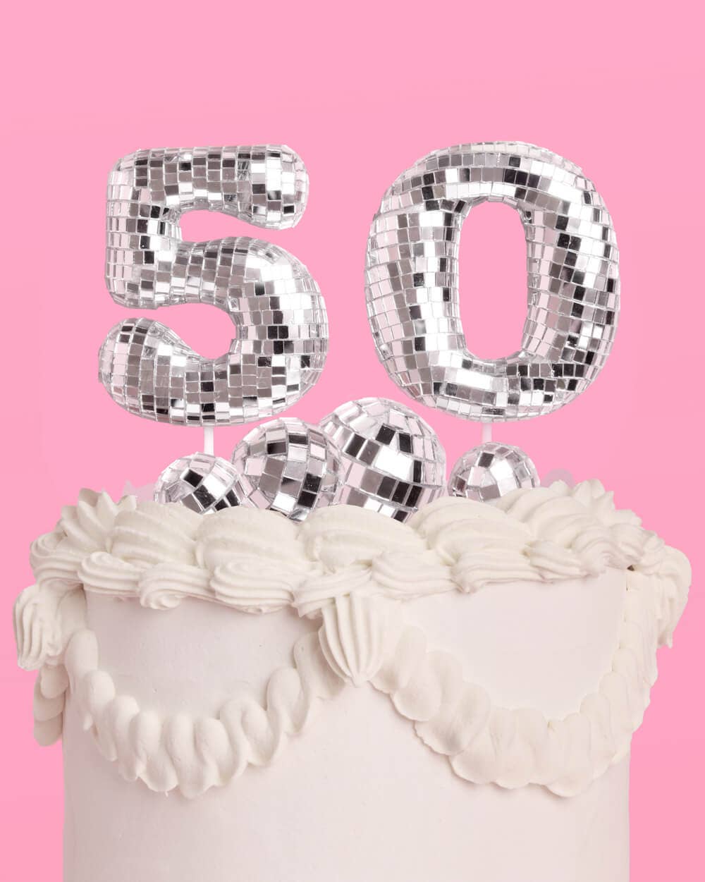 xo, Fetti - Wholesale Cake/Cupcake Topper - 50 Disco Topper - 6 pc mirrored cake toppers