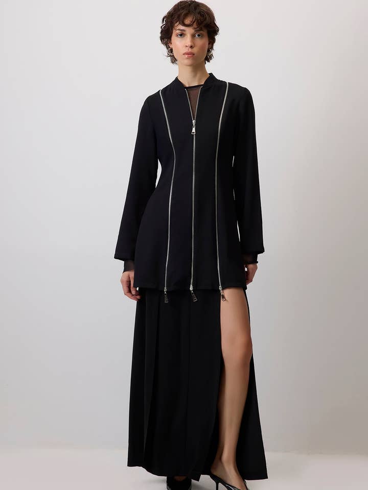 ZIPPERED CREPE JACKET for wholesale by Touché Privé