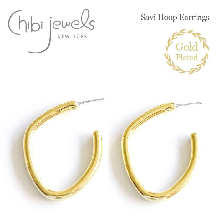 Distortion Half Hoop Earrings (Gold Plated) for wholesale by Chibi Jewels