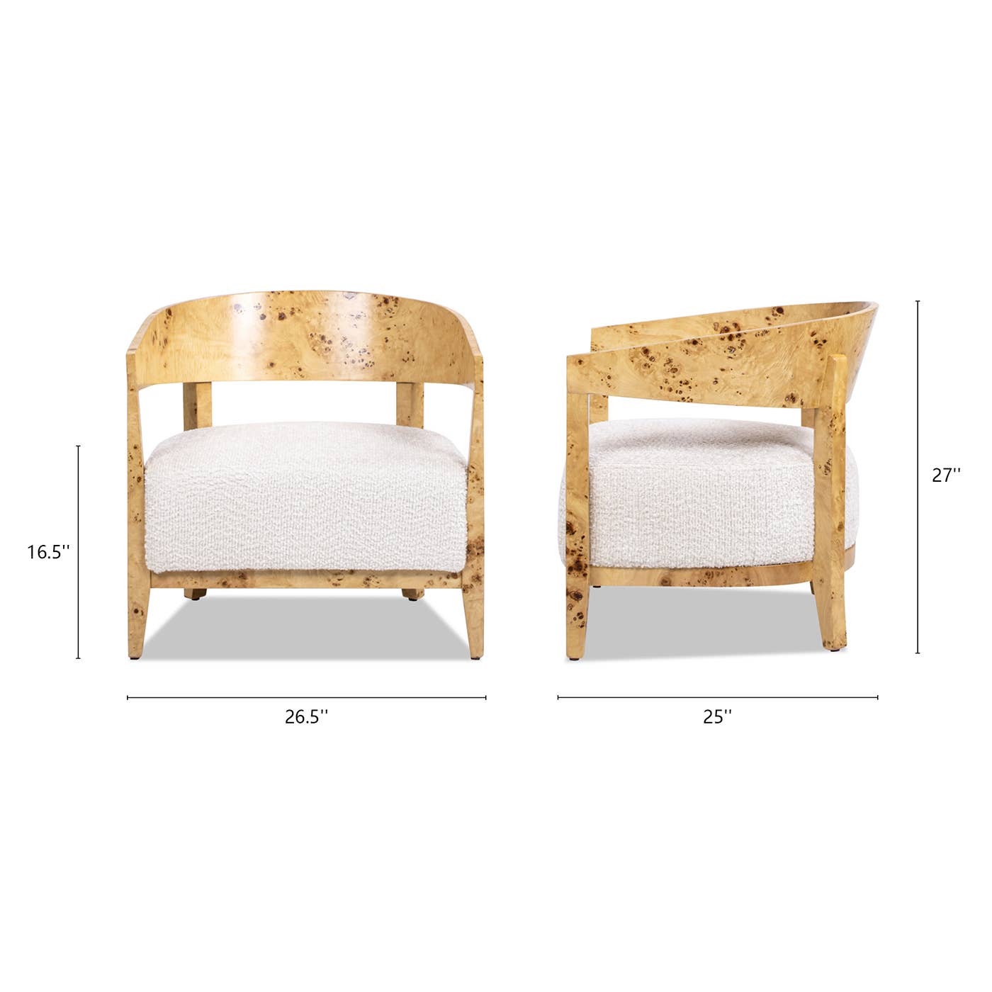 Jennifer Taylor Home - Wholesale Chair - Madrid 26.5" Burl Wood Barrel Accent Arm Chair7