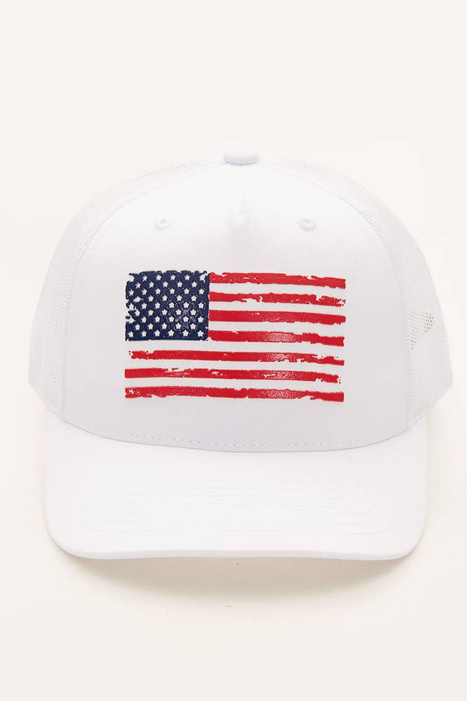 Hana – Engroshandel Trucker hat - Dame – Flad Uv Print Mesh Back American Flag Baseballkasket6