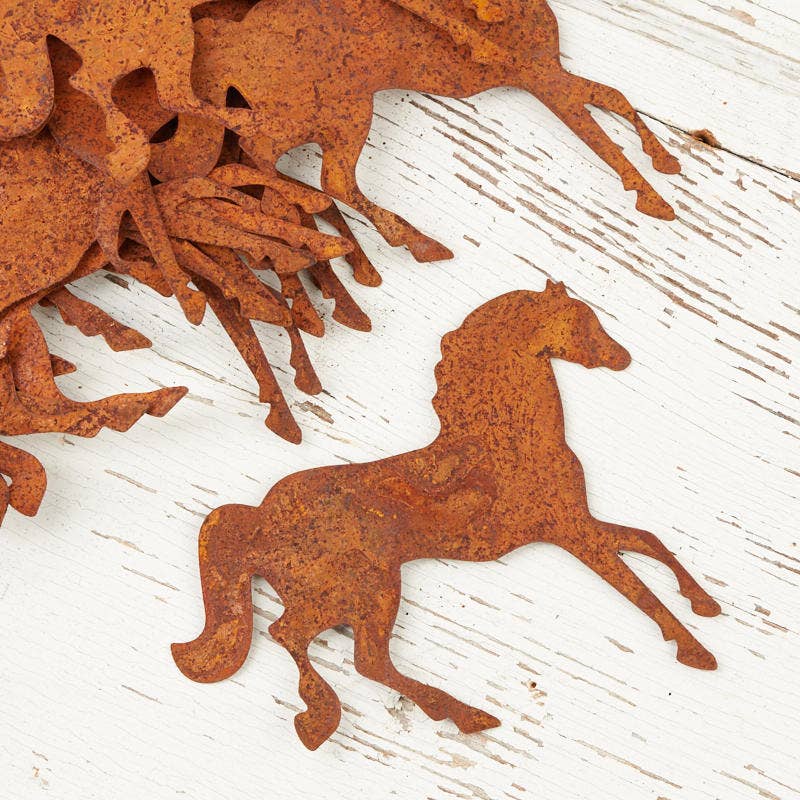 Factory Direct Craft - Wholesale Cutouts -  Rusted Tin Horse Cutouts (Pack of 2 Rusty Metal Shapes)0