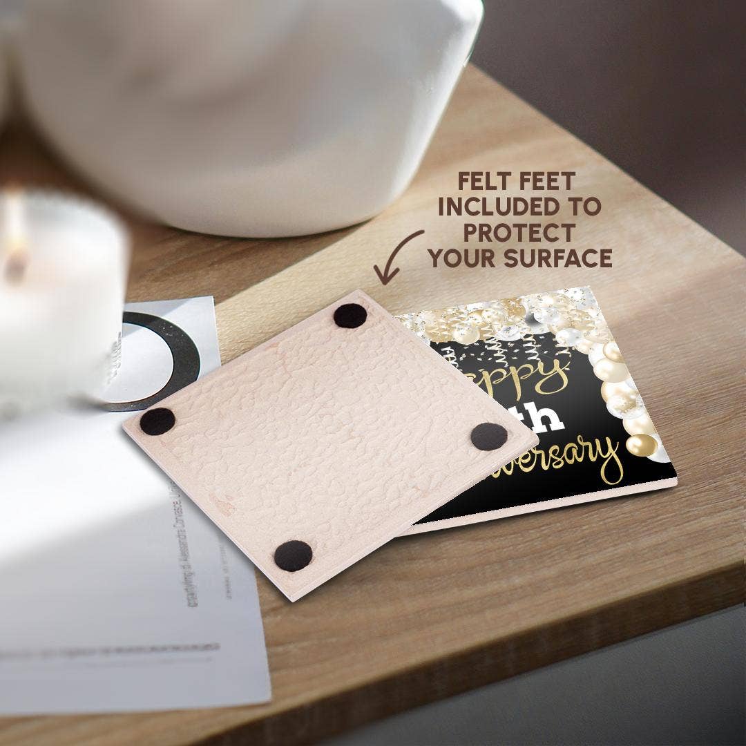 3dRose - Wholesale Coasters - 3dRose, Happy 30th Anniversary Glam Image Of Gold Balloons, Coaster3