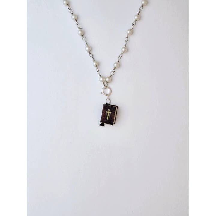 Olive Dominus - Vendita all'ingrosso Collana con ciondolo/pendaglio - Collana con Bibbia miniatura e Devozionale cristiano (Marrone)1