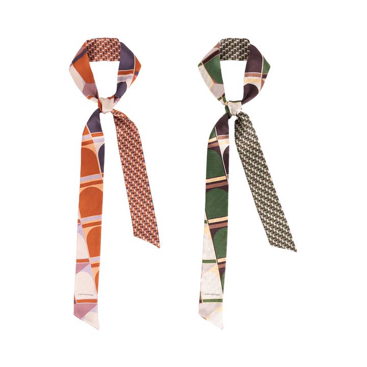 "Modular" Silk Skinny Scarf - Orange for wholesale on Faire2