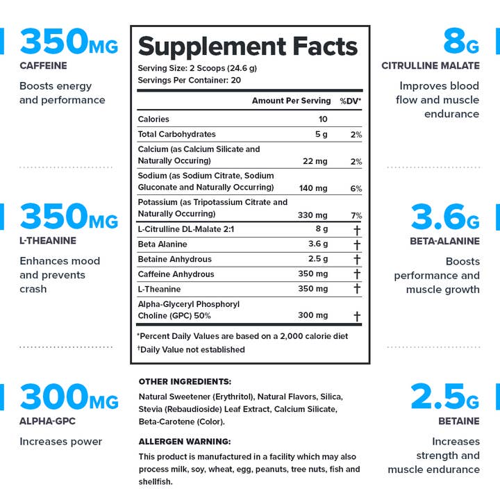 Legion Athletics, Inc. - Wholesale Protein/Superfood Powder - Legion Pulse Natural Pre-Workout Supplement - 20 Servings (Piña Colada)