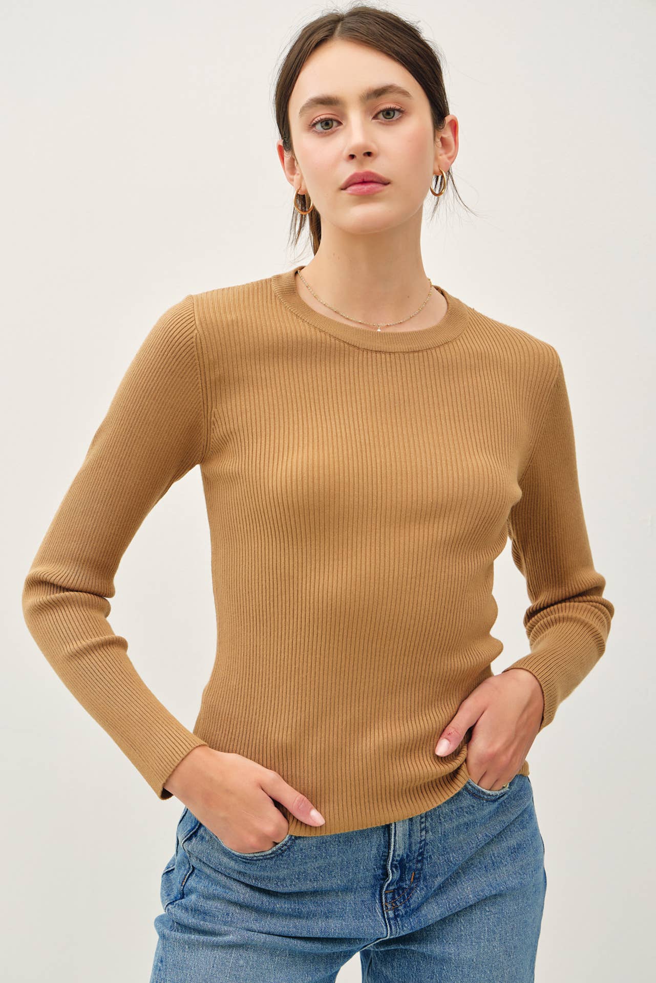 Be Cool - Wholesale Knit Sweater - Women's - CLASSIC CREWNECK LONG SLEEVE RIB SWEATER 0
