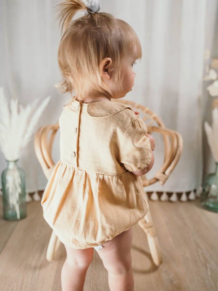Olivia Linen Romper for wholesale by Laney + Sy