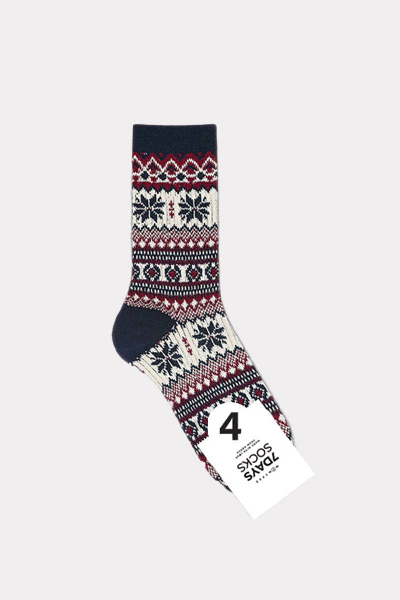 7DAYSSOCKS - Wholesale Socks - Women's - Women's Crew Winter Nordic Jacquard 3 Socks3