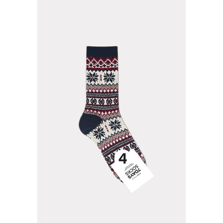 7DAYSSOCKS - Wholesale Socks - Women's - Women's Crew Winter Nordic Jacquard 3 Socks3