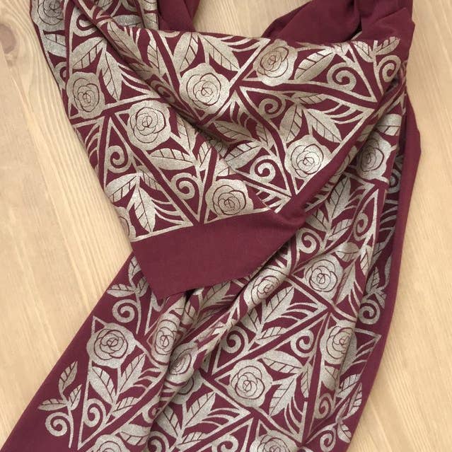 Morris & Essex - Wholesale Scarf - Women's - Gold Roses Pattern Scarf2