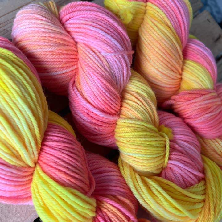 The Yarn Cabin DBA Purls & Pines Yarn - Wholesale Yarn - Tequila Sunrise Hand Dyed Yarn0
