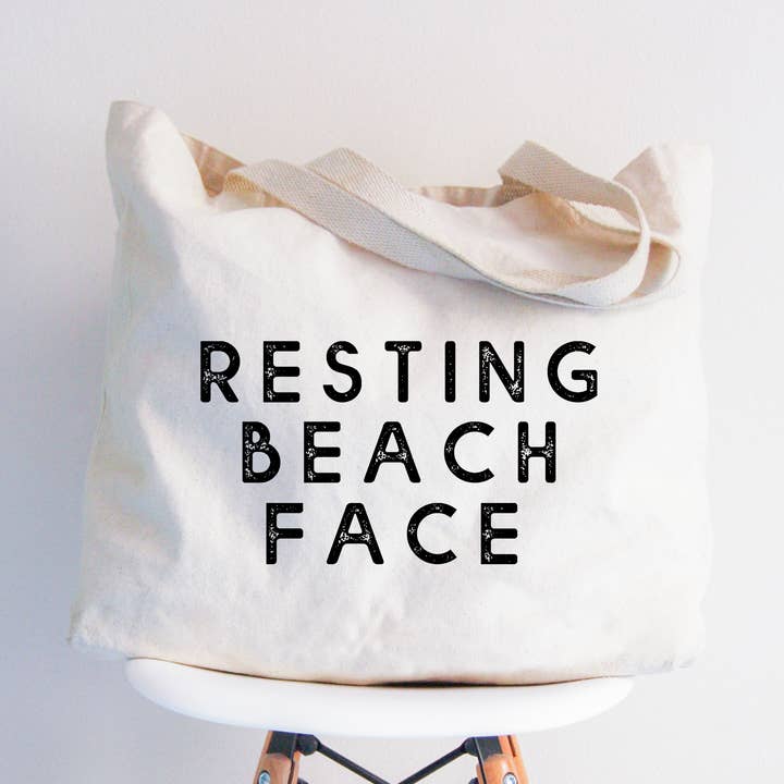 Resting Beach Face Tote Bag 2 SIZES for wholesale by Love You a Latte Shop