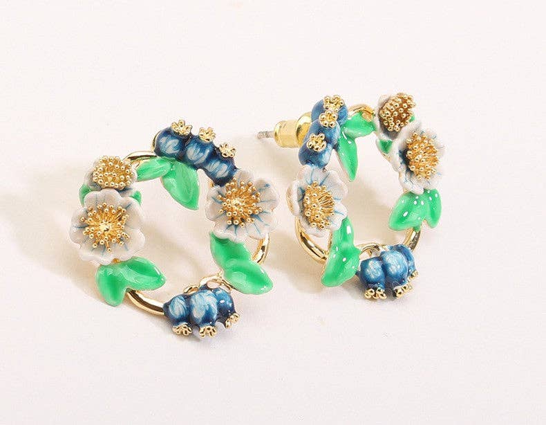 Exsito – Brincos de pino por atacado – Brincos de esmalte flor lírio1