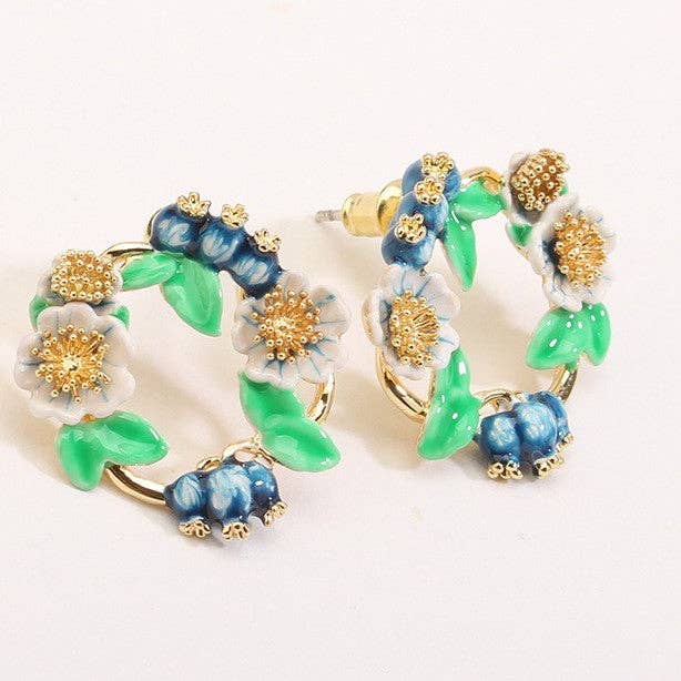 Exsito - Wholesale Stud/Post Earrings - Flower Lily Enamel earrings1