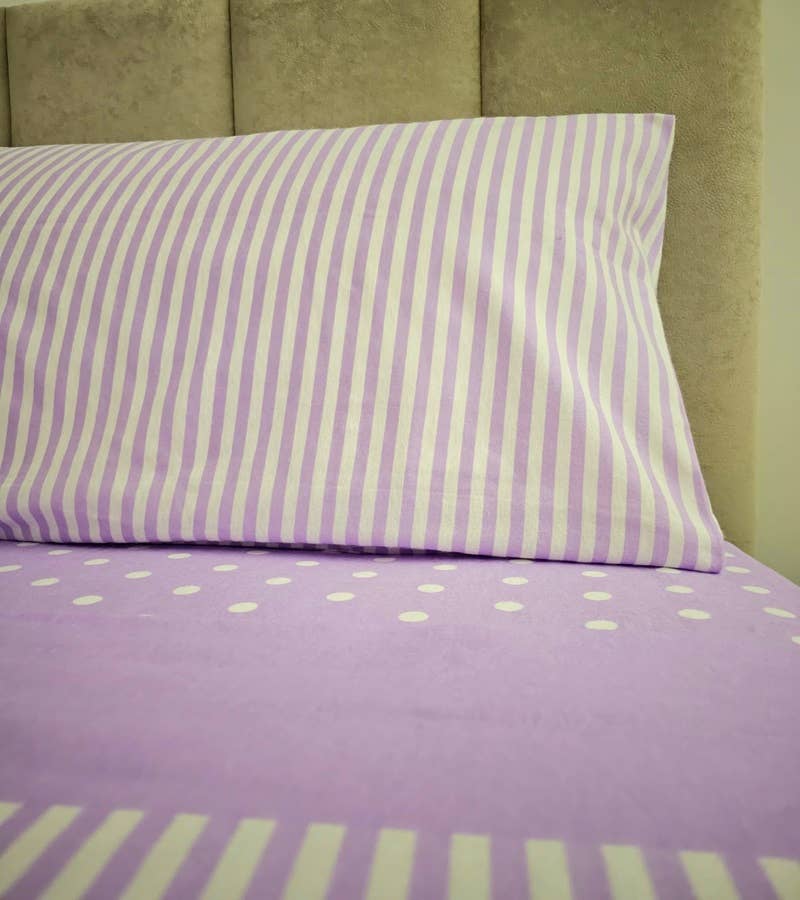 Dragonfly Textile - Vente Parure de lit - Draps en flanelle 100% coton couleur lavande pour lit double2