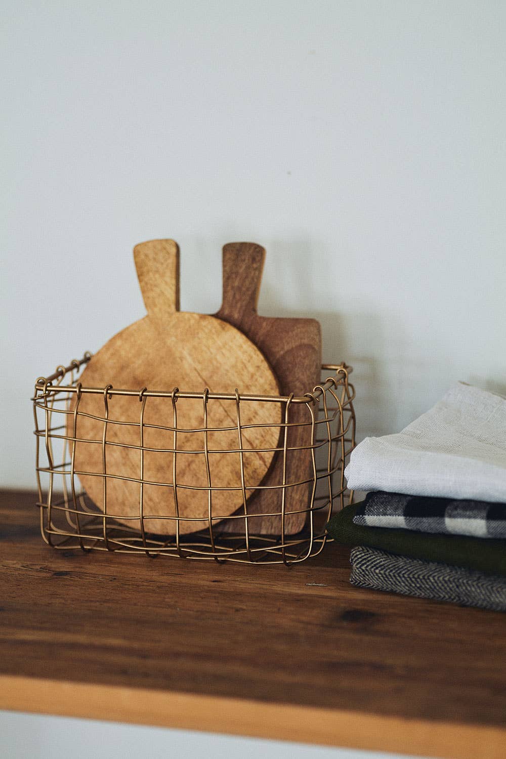 Fog Linen Work - Wholesale Basket - Iron Wire Basket Rectangle1