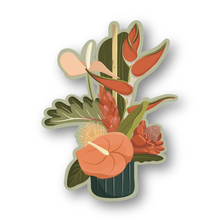 Floral Arrangement Sticker for wholesale by Hananea Hawaii