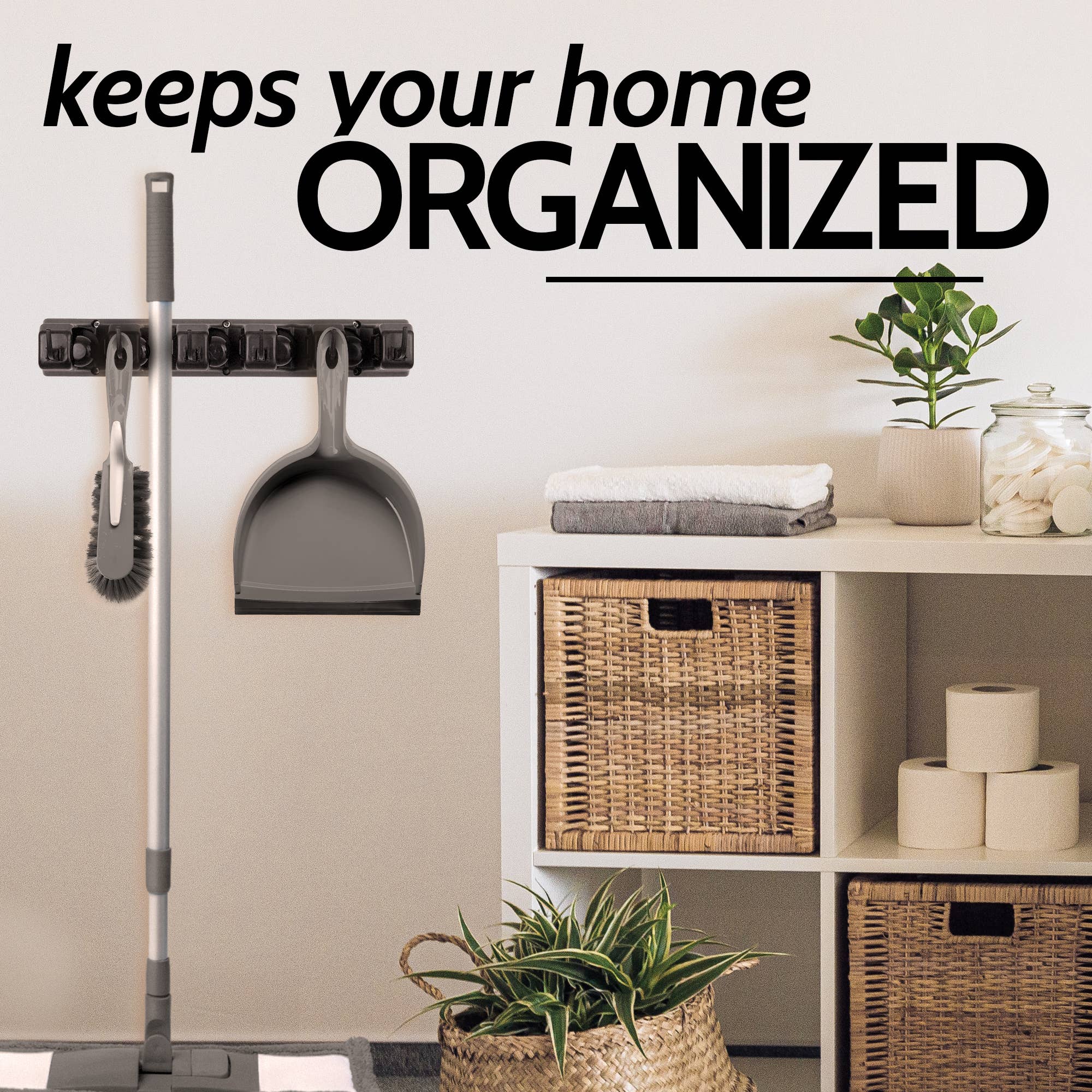 Zulay Kitchen - Wholesale Wall Hook - Mop and Broom Organizer Wall Mount 5 Slots11