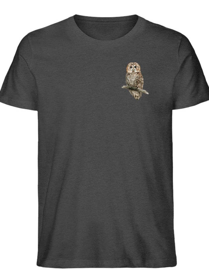 Ugle akvarel Herre Premium økologisk skjorte for engroshandel hos Uwaldu