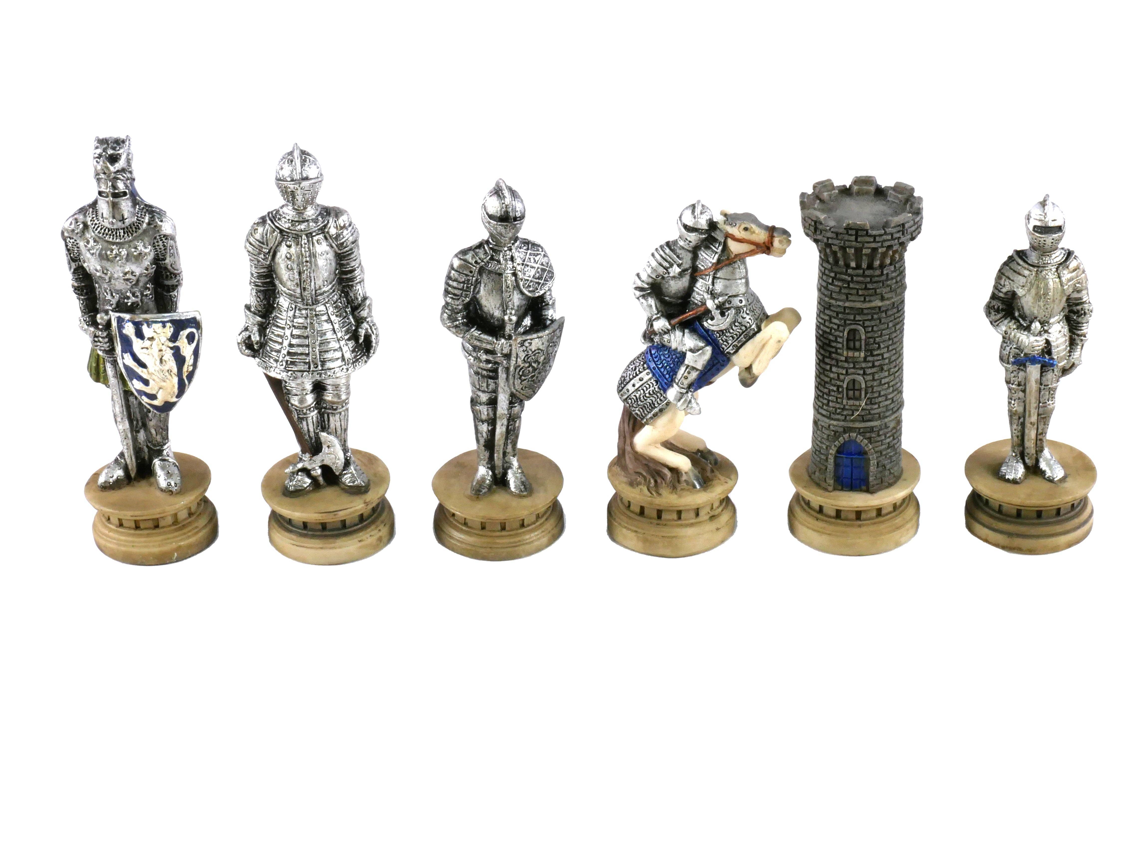 WorldWise Imports - Wholesale Board Game - Chess Pieces - Knights in Armor Hand Painted Resin Chess Pieces2