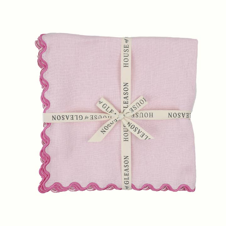 House of Gleason - Wholesale Dinner & Cloth Napkin - Pink Linen Dinner Napkins - Set of 41