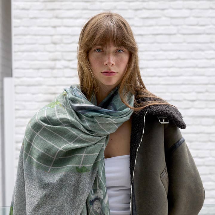 NIPPORI WHEELS oversized wool scarf for wholesale by GOOD&CO