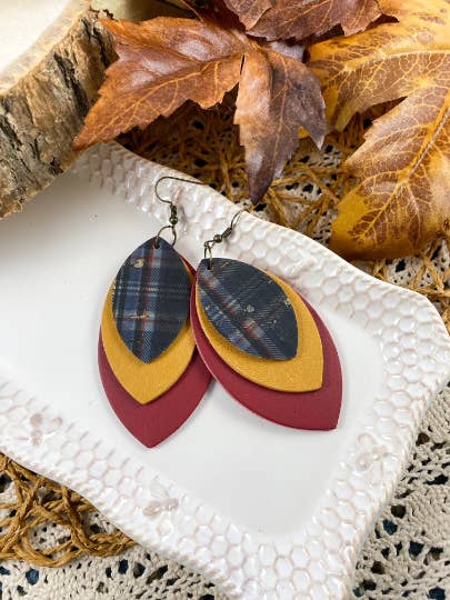 Penas empilhadas de xadrez de outono por atacado de Anabelle+Oak